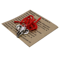 Браслет красная шерстяная нить с подвеской Ганеш устраняет препятствия, дарует богатство