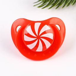 Соска - пустышка ортодонтическая, Новогодняя подарочная упаковка Карамелька силикон, +6мес.