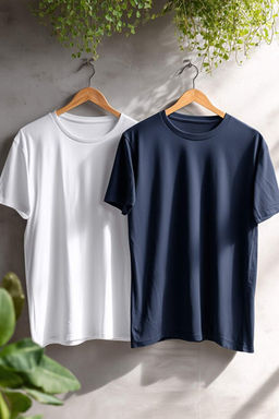 Unisex Lacivert-Beyaz Oversize 2li Paket Basic %100 Pamuklu T-Shirt TMNSS24TS00038