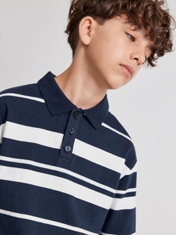 ACOOLA / Джемпер детский для мальчиков Brandir бело-голубой в полоску  фото 6