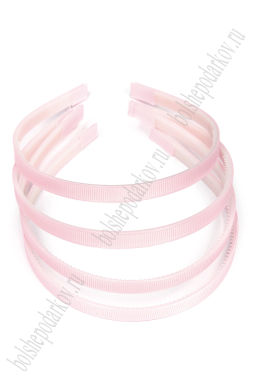 Ободки 1 см, пластик. с репсовой тканью (20 шт) SF-1466, розовый №011