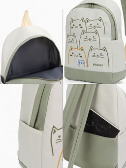 Рюкзак школьный на молнии, с карманами, с рисунком, размер 30?14?43 см, белый/розовый