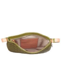Итальянская большая наплечная сумка DuDu серии Sylvie | оливковый - Dudubags фото 4