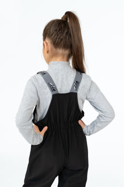 Полукомбинезон демисезонный черный из софтешелла 60-021 (116)