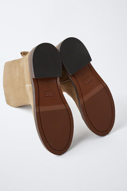 LEATHER SPLIT SUEDE BOOTS - Zara фото 7