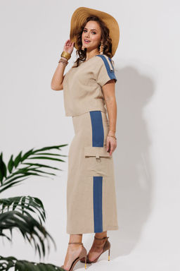 Костюм Galean Style 964 беж с синим