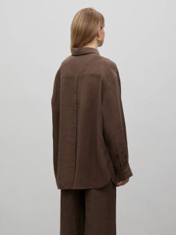 Рубашка однотонная - Emka фото 4