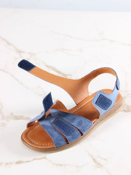 Босоножки кожаные синие