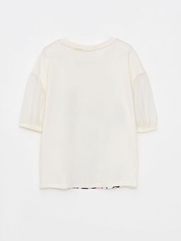 Bisiklet Yaka Minnie Mouse Bask?l? K?sa Kollu K?z ?ocuk Ti??rt - Waikiki фото 2