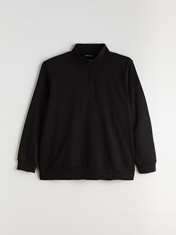 B?y?k Beden Dik Yaka Erkek Sweatshirt