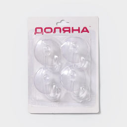 Цена за 2 шт. Крючки на вакуумной присоске Доляна «Классика», 4 шт.
