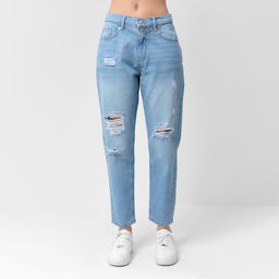 Джинсы женские мом MIST: Denim, размер (29) 44-46, голубые