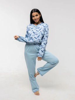 Пижама женская, цвет голубой