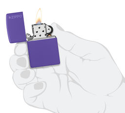 Зажигалка ZIPPO Логотип с фиолетовым матовым покрытием | Logo Purple Matte 237ZL  фото 5