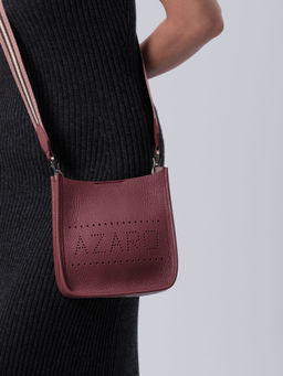 Сумка кожаная на плечо Azaro 30996 красная луна