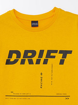 Bisiklet Yaka Bask?l? K?sa Kollu Erkek ?ocuk Ti??rt - Waikiki фото 3