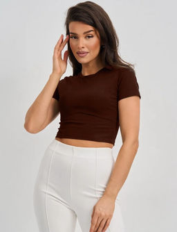 K12711 Футболка OVER SIZE (плотный хлопок) КОРИЧНЕВЫЙ