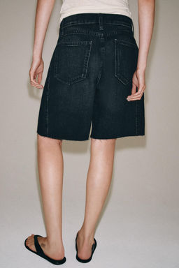 BERMUDA DENIM RELAXED TIRO MEDIO ZW COLLECTION / Negro - Zara фото 3