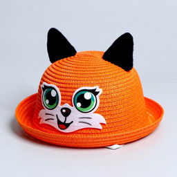 Панама детская соломенная для девочки «Лисичка», с ушками, р-р 52-54, 2-6 лет