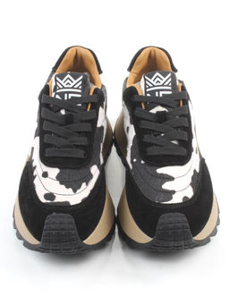 04-PDH362-3 BLACK Кроссовки демисезонные женские (натуральная замша, натуральная кожа)