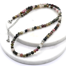 Бусы из Турмалина огранка кубик 4мм, 47см, 17г Радуга камня