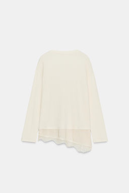 CONTRAST LACE T-SHIRT - Zara фото 6