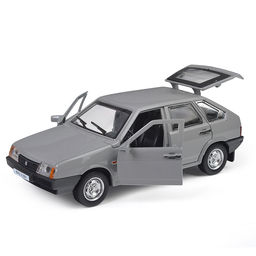 Машина металл ВАЗ-2109 "Спутник" 12 см, (двери, багаж, серебряный) инерц., в коробке