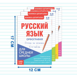 Шпаргалки для средней школы набор «Учим русский язык», 4 шт.