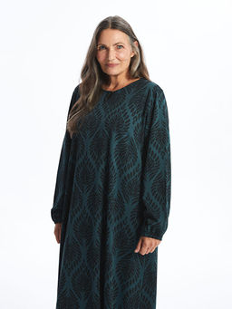 Bisiklet Yaka Desenli A Kesim Elbise