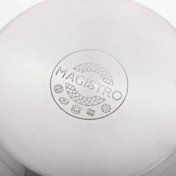 Кастрюля Magistro Klimena, 4.6 л, AISI - 201, крышка-дуршлаг, носик для слива, капсульное дно, индукция, нержавеющая сталь  фото 7