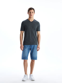 V Yaka K?sa Kollu Penye Erkek Ti??rt