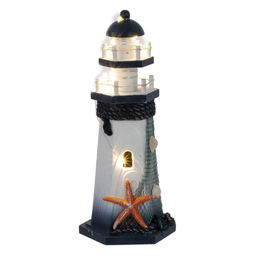 Фигурка декоративная "Маяк" (подсветка 3xLR44) , L11,5 W10 H26,5 см . 4в.