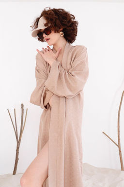 Кимоно длинное бежевое в горох - Martichelli фото 28