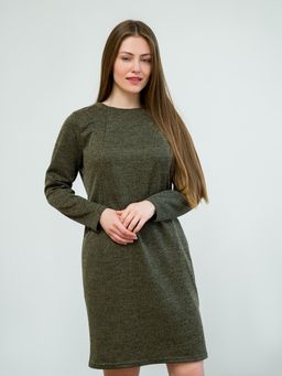 Платье свободного силуэта с карманами хаки - Odis фото 5