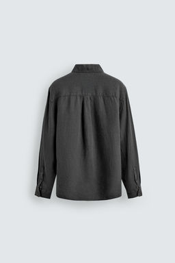 CAMISA REGULAR FIT 100% LINO / Gris antracita - Zara фото 8