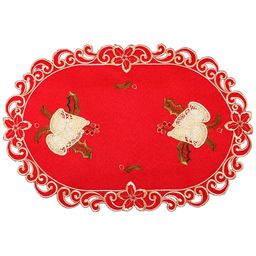 САЛФЕТКА КОЛОКОЛЬЧИКИ НА КРАСНОМ ОВАЛ 30*45 СМ