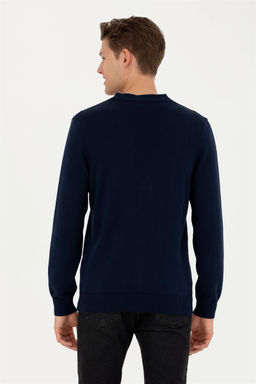 Мужской темно-синий базовый трикотажный кардиган - U.s. polo assn фото 12