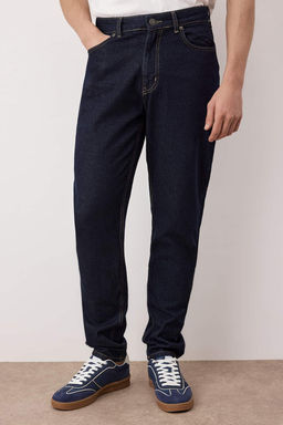 Koyu Lacivert Essential Fit Tutun Dikisli Jeans Kot Pantolon TMNAW23JE00104