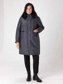 Еврозима! 24334 Полупальто дем. т.графитовый - Dizzyway фото 2