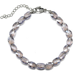 Браслет из циркона овал 6*8мм цв.сиреневый, 18см