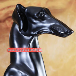 Ошейник рифленый с 2 рядами клепок, 33 х 1,2 см, ОШ 23-29, красный - Пижон фото 8