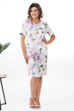 Платье ALANI 2352 молоко+цветы