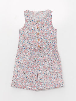 Bisiklet Yaka Desenli K?z ?ocuk Tulum