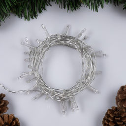 Гирлянда Нить 4 м, IP20, прозрачная нить, 40 LED, 2 режима, батарейки AAх3 (нет в комплекте), свечение аквамарин - Luazon lighting фото 2