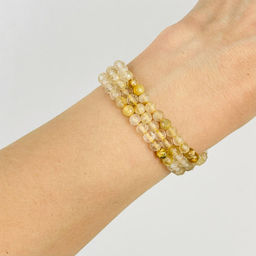 Бусины для украшений из рутилового Кварца (86 бусин) 38 см