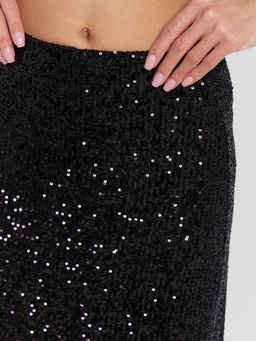 Юбка женская макси черная с пайетками черный 152798 - Mark formelle фото 6