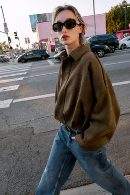 SUEDE EFFECT BOMBER JACKET - Zara фото 26