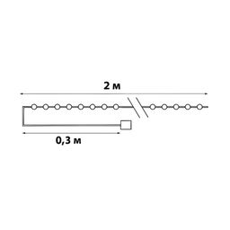 ULD-S0200-020/SСB/2AA MULTI IP20 DEW Гирлянда светодиодная на батарейках 2AA (не в/к), Роса, 2м. 20 светодиодов. Разноцветный свет. Провод медный. TM Uniel
