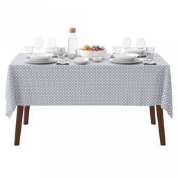 Скатерть 200х145см "Горох серый", длина стола до 160см, на 6-8 персон, хлопок "Оптима" 171г/м2, упаковка классическая 28х41см, "Домашняя мода" (Россия)
