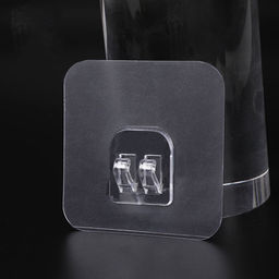 Цена за 3 шт. Крючки для полок самоклеящиеся, 5.6×5.6 см, 10 шт., прозрачная основа